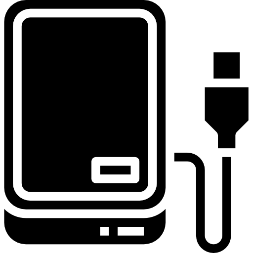 Külső merevlemez külső SSD adatmentés ikon